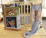 外贸婴儿床品套件男宝卡通图案六件套新生儿床上用品套装清仓特价