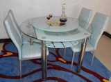 CT17号现代 简约 时尚 钢化玻璃 餐桌 圆桌  双层 折叠 餐台