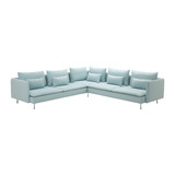 宜家IKEA 专业代购 索德汉 转角沙发, 布艺沙发伊斯弗 浅青绿色