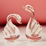 热卖创意水晶玻璃唯美天鹅工艺家居装饰品居家可爱小摆件动物