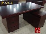 油漆1.6米办公桌电脑桌大班台老板桌简约现代带转角侧桌办公家具