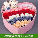 鲜花玫瑰花红玫瑰巧克力鲜花礼盒装北京鲜花速递