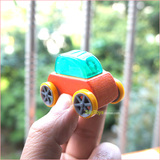 出口品质糖果色彩木头小车 儿童榉木迷你小跑车宝宝赛车玩具汽车