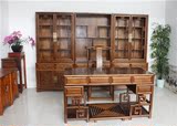 清式书桌椅书柜 古典 中式书桌 仿古 实木 北方榆木 书桌柜组合