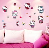 【天天特价】特大号Hello Kitty 儿童房墙贴纸贴画 女孩 衣柜冰箱