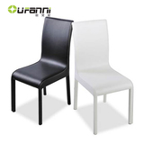 欧梵尼 简约餐椅 现代皮椅子 休闲椅靠背椅 时尚黑色白色餐椅特价