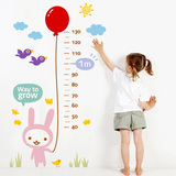 卡通身高贴 儿童身高尺 童房背景装饰 韩国墙贴 M764小兔子的气球