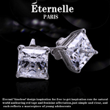 法国Eternelle采用施华洛世奇锆石耳钉 生日礼物欧美925银女耳环