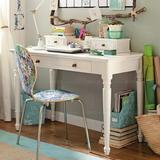 时尚简约书桌美式儿童写字台实木电脑桌定做书桌带书架白色