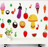 可移除环保墙贴画儿童房餐厅厨房橱柜贴冰箱贴瓷砖贴纸 水果蔬菜