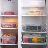 大号长方形塑料密封盒冰箱用保鲜盒厨房蔬菜水果储物盒收纳盒饭盒