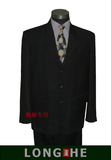 龍赫品牌折扣男中年正装纯黑色西服套装上班婚礼宴会礼服断码特价