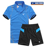 正品Victor/胜利羽毛球服套装团购 男女款情侣短袖T恤运动服速干