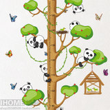 可移除墙贴 熊猫宝宝身高贴 卡通动漫儿童动物幼儿园量身高贴纸