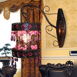 奥古婚庆壁灯 床头灯 地中海紫色卧室壁灯 镜前灯 现代简约灯具