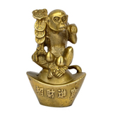 开光纯铜元宝如意猴铜招财进宝猴 铜猴 摆件 金猴改运 铜器