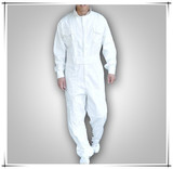 长袖连体工作服工装制服纯棉春季白色汽修劳保服透气包邮GC1049