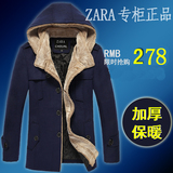 ZARA男装专柜正品代购羊毛呢大衣 男士中长款呢子外套冬装加厚