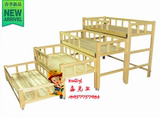 特价幼儿园实木床儿童樟子松四层推拉床亲子园木制四层重叠床批发