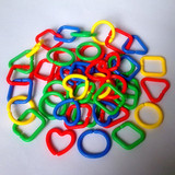 几何链条 连环扣 塑料积木 开发小孩大脑玩具 桌面扣环