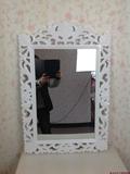 新款韩式欧式壁挂梳妆镜化妆镜浴室镜卧室镜方形雕刻镜子特价包邮