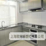 上海全不锈钢橱柜定做 纯不锈钢整体橱柜 304不锈钢橱柜台面定制
