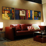 家庭室内欧美式客厅装饰画现代无框画卧室壁画挂画暖色乡村仿油画