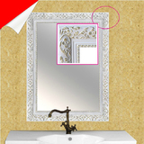 正品实木欧式浴室防潮银镜镜子洗手间卫生间壁挂梳妆镜方形装饰镜