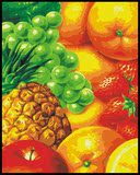 数码彩绘数字油画大幅画手绘diy编码彩绘水果餐厅客厅装饰画