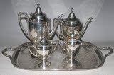 西洋古董 老银器 铜镀银 咖啡壶 茶壶套 收藏 家居设计品相完好