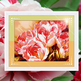 皇室蒙娜丽莎十字绣客厅花卉正品埃及长绒棉精准印花086粉色丽人