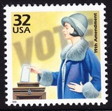 美国邮票 1998年二十世纪回顾：第19项修正案 妇女选举权 新