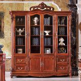 缅甸花梨（大果紫檀）美式欧式红木家具 红木书柜书房