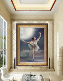 欧式人物纯手绘油画复式客厅别墅玄关过道装饰画古典芭蕾舞油画