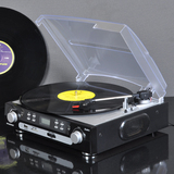 复古留声机老式电唱机LP黑胶唱片机仿古留声机USB/SD收音摆件包邮
