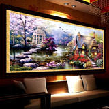 蒙娜丽莎十字绣花园小屋十字绣最新款客厅油画卧室欧美系列风景画