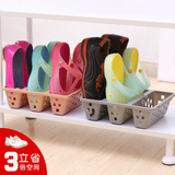 安安家 创意日式塑料鞋子收纳盒 简易3格鞋架鞋柜立式鞋盒整理架