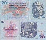 【欧洲】全新UNC 捷克斯洛伐克1970年版20克朗 送礼收藏 外币 纸