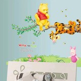 可移除墙贴儿童房幼儿园卡通背景装饰可爱动物墙贴画 小熊维尼