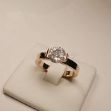 时尚镶钻钛钢戒指 韩国18K玫瑰金锆石一克拉婚戒女钻戒饰品 特价