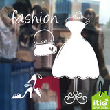 新款爆款墙贴纸  女装店铺服装橱窗 玻璃 装饰布置道具-时尚衣架