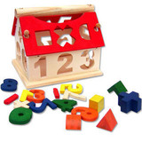 正品儿童木制数字积木幼儿认知组装数字屋宝宝学习好帮手益智玩具