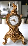 法国1880年左右西洋古董铜器钟表－欧式铜雕花机械机芯小座钟