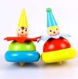 外贸德国goki木制小丑旋转陀螺儿童益智玩具宝宝2-3-4岁手眼协调