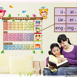 汉语拼音表儿童益智卧室客厅可移除玻璃墙贴壁贴环保卡通墙贴贴纸