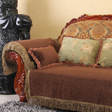 奢华欧式高档沙发布艺皮沙发坐垫沙发套纯色方格子夏季防滑定做