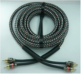 1米信号线 音响升级高档线材 发烧改装无氧纯铜RCA音频线金属头