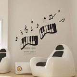 键盘音符墙贴纸 儿童音乐乐器幼儿园教室钢琴房琴行装饰贴画