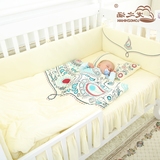 龙之涵婴儿床上用品套件纯棉婴儿床床围纯棉七件套可拆洗宝宝床品