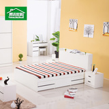 勇洁家具多抽屉高箱储物床 板式现代简约收纳单双人床特价 定制床